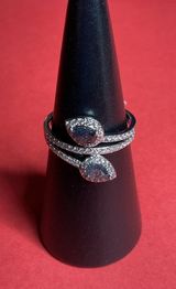 Bomb Party RBP6155 “Revealed in Style” Ice Crystal on Rhodium Size 10 Ring NWT Photo 0