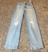 Madewell The Perfect Vintage Straight Jean‎ Light Wash Distressed Size 24 Photo 0