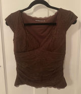 Abercrombie Brown Lace Top S Photo 0