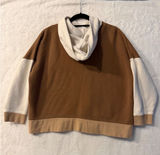 Madewell MWL Colorblock Side Zip Hoodie Brown Tan Cream‎ Organic Cotton Small Photo 0