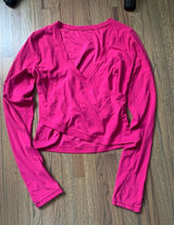 Athleta pink transcend wrap long sleeve medium Photo 0
