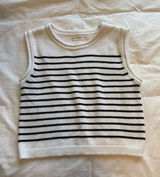 Boutique Striped Sleeveless Sweater Top Photo 0