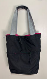 Lifetime Fitness Black Nylon Tote Bag Pink Lining Gym Travel Work Shoulder Bag Photo 0