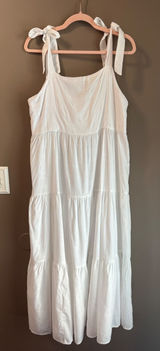 Label of Love White Starfish Textured Tiered Maxi Dress Tie Shoulder XL Photo 0