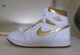 Nike Jordan Air 1 High OG Metallic Gold White Sneakers Photo 0