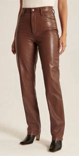 Abercrombie & Fitch The 90’s Straight Ultra High Rise‎ Faux Leather Pant Size 27 Photo 0
