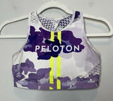 Peloton WITH Wear It To Heart Purple Camo High Neck Sports Bra Size Small Photo 0