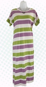 Hayden LA Green Purple & White Striped Short Sleeve T-Shirt Maxi Dress Size S Photo 0
