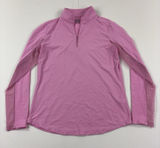 IBKUL Shirt Womens Small Pink Long Sleeve 1/4 Zip Mock Neck UPF 50+ Golf Top Photo 0