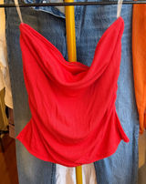 Red Women's Top Size L Photo 0