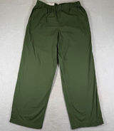 Uniqlo Olive Green Cotton Wide Leg Relaxed Elastic Waist Pants 272-482243 M Photo 0