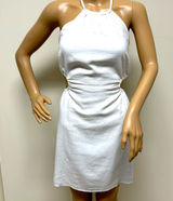 NWOT Abercrombie & Fitch White Open Back Halter Mini Dress Photo 0