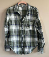 ✨ Aerie Women’s Green Plaid Button Down Shirt XS Photo 0