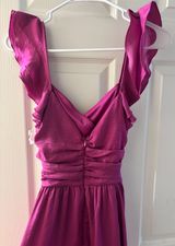 Boutique Magenta Satin Mini Dress Photo 0
