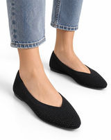 NWT A New Day Black Knit Pointed Toe Ballet Flats 11 Clean Girl Minimalist Photo 0