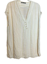 Zara Women’s Yellow & Cream lightweight Lagenlook Textured Tunic Sz M Photo 0