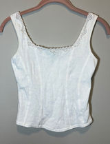 Arianne Lingerie White Floral Jacquard Lace Trim Corset Cami Top Small Canada Photo 0