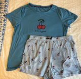 Life is Good cherry pj set  Photo 0