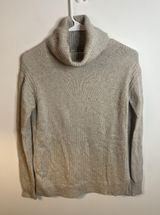 J.Crew Sweater Wm Sm Beige Cowl‎ Neck Merino Wool Blend Pullover Knit Minimal Photo 0