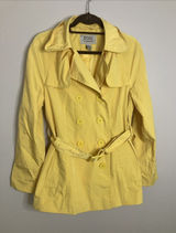 FOG by London Fog Trench Coat Double Breasted Yellow Rain Jacket Women's M Photo 0
