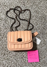 Coach Quilted Chain Shoulder Crossbody Bag in Peach Photo 0