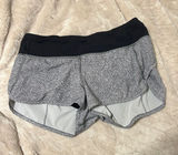 lululemon athletica Gray Micro-Print Shorts with Black Waistband Photo 0