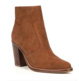 Gianni Bini Tovyy Booties Brown Suede Leather Block Heel Zip Up Women’s Size 7.5 Photo 0