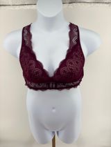 Victoria’s Secret Lace Racerback Bralette Womens Large Burgundy Photo 0