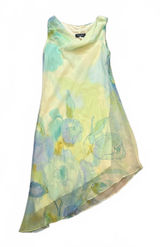 Alyn Paige Y2K Chiffon Dress Floral Asymmetrical Cowl Neck Fairy Midi USA Photo 0