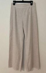 NWT Abercrombie & Fitch M 100% Cotton Tan White Stripe Pull On Wide Leg Pant Photo 0