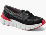 NEW $130 Hunter Sasa Boat Shoe 7 M, BLACK Red Water-Resistan Lug Sole Photo 0