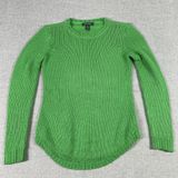 Lauren Ralph Lauren Sweater Womens PM Green Crew Neck Chunky‎ Knit Shirttail Hem Photo 0