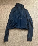 Navy Blue Quarter Zip Sweatshirt Photo 0