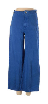 Zara Blue High Rise Wide Leg Sailor Pants Size 4 Cobalt Utility Pants Photo 0