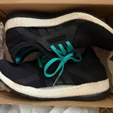 adidas Black Athletic Shoes with Teal Laces Photo 0