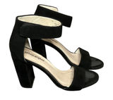 Jeffrey Campbell Lindsay Black Suede Heeled Sandals With Ankle Strap 5 Classic Photo 0