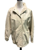 Vintage Giovinezza Moda By Rocco New York Leather Coat Off-White. Size M Glam Photo 0