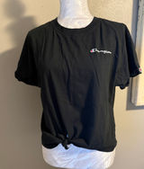 Champion front tie cropped black T-shirt Photo 0