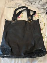 Tory Burch Black Canvas Tote Bag Photo 0
