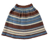 American Vintage True Vintage Handmade Striped Knit A‎ Line Mini Skirt Brown Blue Women's Medium Photo 0