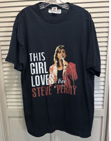 Steve Perry Graphic Short Sleeve T-shirt Size XL Cotton Crew Neck Music Band Photo 0