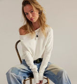 Free People | NWT We The Free Jess Thermal Boat Neck Long Sleeve Top in Ivory Photo 0