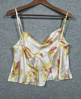 Le Lis Collection Women Sz M Floral Y2K Spaghetti Strap Crop Top Open Back‎ Photo 0