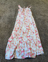 Pink and White Floral Maxi Dress Photo 0