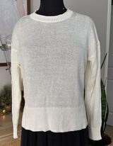 J. Crew Relaxed Cotton Crewneck Beach Lightweight White Sweater Photo 0
