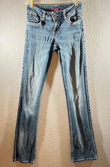 1082 | Wrangler Q-Baby Western Bootcut Cowgirl Riding Jeans Blue Womens 1 x 34 Photo 0