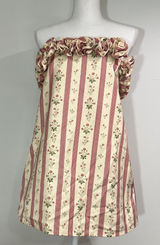 WeWoreWhat Cream and Pink strapless Floral Mini Dress size 0 NWT Photo 0