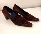 Vintage Joan & David Handmade‎ Suede Leather Fringed Kitten Heels Made in Italy Photo 0