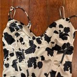 Black and White Spotted Bustier Top Photo 0