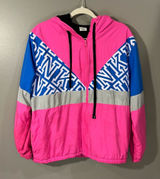 PINK Victoria's Secret Windbreaker Women M/L Pink Blue Good Sherpa Lined Jacket Photo 0
